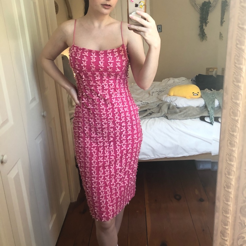 Betsy Johnson Hot Pink Bow Dress size 8